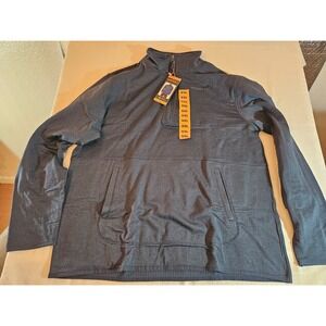 Merrell Men's 1/4 Zip Fleece Moisture Wicking Sweater, Blue Size XXL